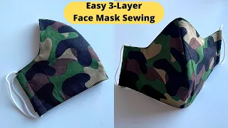 Wow! 🔥😷 (NEW STYLE) 3-LAYER Face Mask Sewing Tutorial - Face Mask Pattern