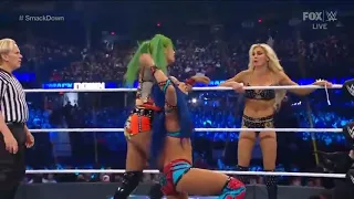 SASHA BANKS & TONI STORM VS CHARLOTTE FLAIR & SHOTZI BLACKHEART 2/3