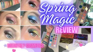 UNEARTHLY COSMETICS SPRING MAGIC Eyeshadow palette review w swatches, eye looks & comparisons