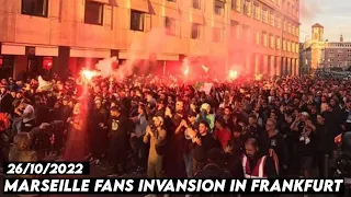 MARSEILLE FANS INVANSION IN FRANKFURT || Eintrach Frankfurt vs Olympique Marseille 26/10/2022