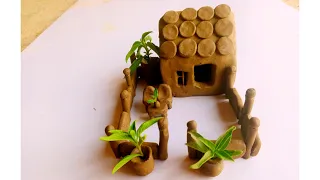 How to make a mud house | 🏡Clay is made in a simple way |#claycraft#art