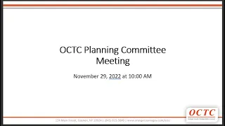 OCTC Planning Committee Meeting -  November 29, 2022