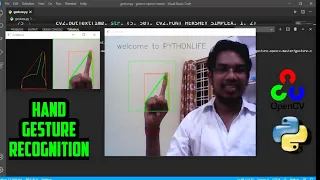 Hand gesture recognition using opencv