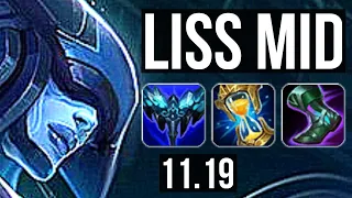 LISSANDRA vs FIZZ (MID) | 9/1/8, 1.8M mastery, 900+ games | KR Master | v11.19