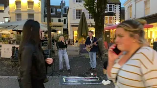 Great version of "It's Man's Man's World" (James Brown) by Alysha & Russell Busking in Brighton.