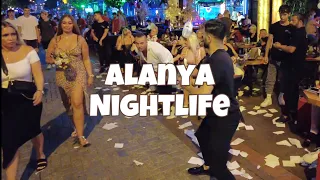 [4K] 🦊 Alanya Nightlife and Bar Street : Walking Tour 2022
