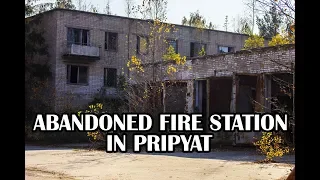 Abandoned fire station in Pripyat, Chernobyl exclusion zone with Chernobyl Explorer