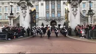 Leaving Buckingham Palace | The Bands of HM Royal Marines