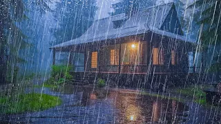 HEAVY RAIN for Quick Sleep, Relax, Reduce Insomnia - Rain Sound in the Foggy Forest at Night