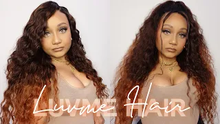 7x6 PartingMax Glueless Wig Ombre Copper Brown Water Wave Wig | Luvme Hair Review