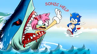 sonic please help me!.. Shirk Attack Amy  | Very Sad Story But Happy Ending | POOR SONIC LIFE