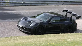 New 2022 Porsche 992 GT3 RS Spied Testing HARD At The Nürburgring!