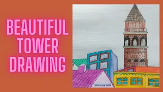 ENG SUB | beautiful tower drawing | Galata tower drawing | ART BY MARIAM