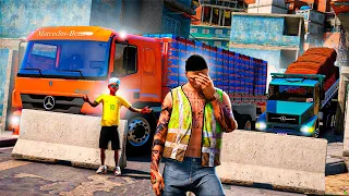 GTA V VIDA DE CAMINHONEIRO | FICAMOS PRESOS DENTRO DA FAVELA COM OS CAMINHÕES 😰 #196