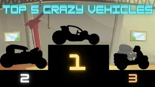 Top 5 Crazy Vehicles 😜 | Hill Climb Racing 2