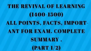 History of English literature chapter 5 the revival of learning (1400-1550) in hindi (1/2)