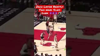 Zach Lavine Two Hand Slam Dunk 😈😈#shorts #chicagobulls