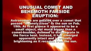 SOLAR ACTIVITY UPDATE: Unusual Comet and a Behemoth Eruption (Feb 22nd, 2015).