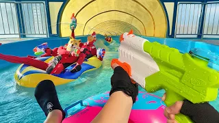 Nerf War | Water Park & SPA Battle 9 (Nerf First Person Shooter)