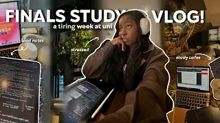 STUDY VLOG 🎧| a TIRING week at uni | studying for finals, study cafes, ipad notes, and more!