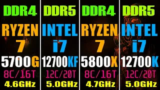 RYZEN 7 5700G vs INTEL i7 12700KF vs RYZEN 7 5800X vs INTEL i7 12700K || PC GAMES BENCHMARK TEST ||
