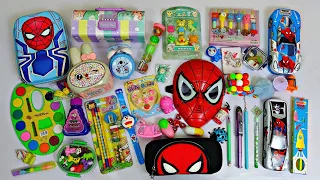 Ultimate Collection of Toys😍Spiderman toys, Geometry box, Hilighter, Sharpener, Eraser, Pen, Watch