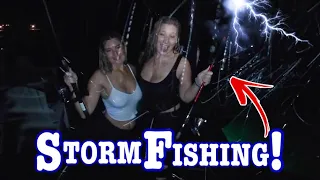 Fishing In a HURRICANE W/ CRAZY WINDS And Massive DOWNPOUR!!! (Storm Fishing!!)