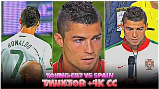 Young Cristiano Ronaldo Vs Spain 2010 - Best 4k Clips + CC High Quality For Editing 🤙💥 #part16