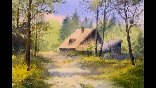 How to paint Barn in watercolor