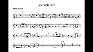 Greensleeves (Violin/Recorder) - Sheet Music Play-Along