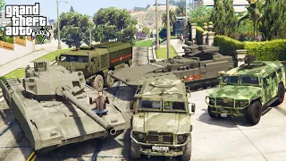 GTA 5 - Stealing Russian Military Vehicles with Michael! | (GTA V Real Life Cars # 45)