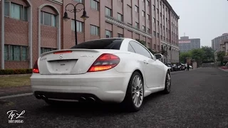 *On-board Ride* Mercedes-Benz SLK55 AMG - INSANELY LOUD AND TERRORIZING THE PARKING AND STREETS!!
