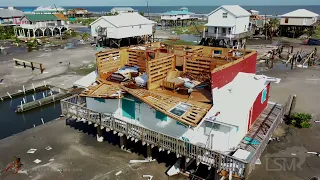 8-31-2021 Grand Isle, La Hurricane Ida aftermath- widespread destruction-Drone