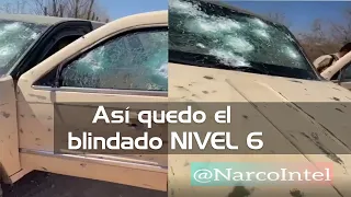 Así quedo el blindado nivel 6 de Sinaloa tras batalla con la Barredora en Sonora