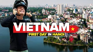 FIRST DAY in HANOI 🇻🇳 VIETNAM by MOTORBIKE Ep:1