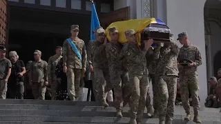 Funeral for celebrated Ukrainian pilot Andrii 'Juice' Pilshykov