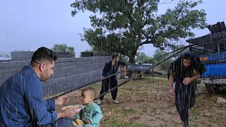 Saifullah's Visit to His Sister's Newborn and His Son - Nomadic Lifestyle Documentary in the Nature