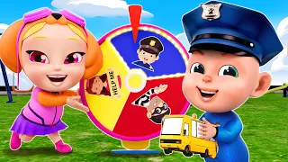 Police Songs - Job and Carrer + Wheels On The Bus Go Round and Round - Nursery Rhymes & Rosoo Kids