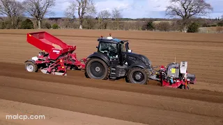 4k Foskett Farms 10 tractors potato planting 2023. All together in one field on a windy day - part 2