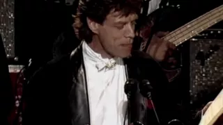 Rolling Stones accept award at Rock and Roll Hall of Fame inductions 1989