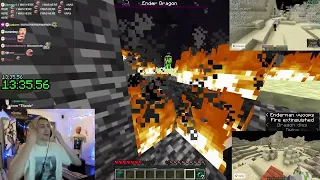 xQc Gets Another Minecraft World Record (10+ People Speedrun)