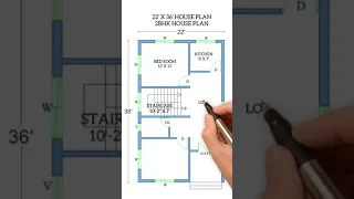 22x36 house plan| 2bhk house plan #house #housedesign #houseplan