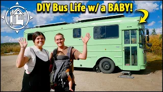 Homemade RV! Family w/ baby lives in gorgeous bus conversion