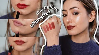 Maybelline ULTIMATTE SLIM Lipsticks REVIEW & SWATCHES | Lipstick Week!