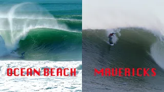 SURFING GIANT OCEAN BEACH AND EPIC MAVERICKS IN THE SAME DAY - BIG WAVE TRAINING DAY 88