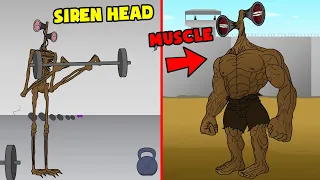 SIREN HEAD BECAME THE STRONGEST MUSCLE TREVOR HENDERSON CREATURE! (Horror Cartoon Animation)