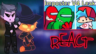 FNF react Friday Night Funkin' - VS Impostor V4 Leaked Song (FNF Mod/HARD) (Among Us Leaks)