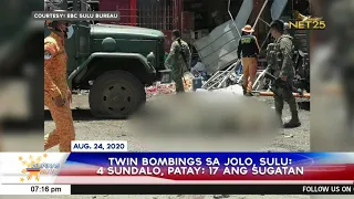 Twin bombings sa Jolo, Sulu: 4 sundalo, patay; 17 ang sugatan