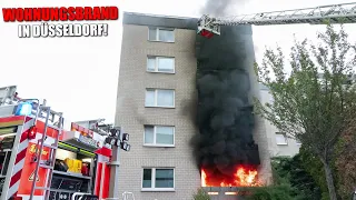 [MASSIVER WOHNUNGSBRAND IN MEHRFAMILIENHAUS!] - Flammen & starke Rauchentwicklung ~ Düsseldorf -