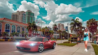 St. Petersburg Florida. Downtown St. Pete FL. Virtual Walking Tour. Travel Video 4K